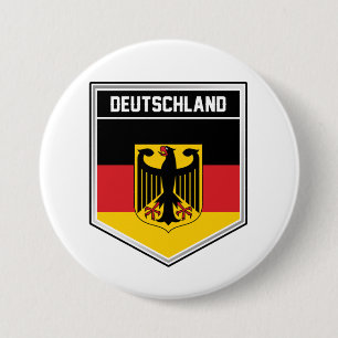 Deutschland/Germany Flag Shield 3 Inch Round Button