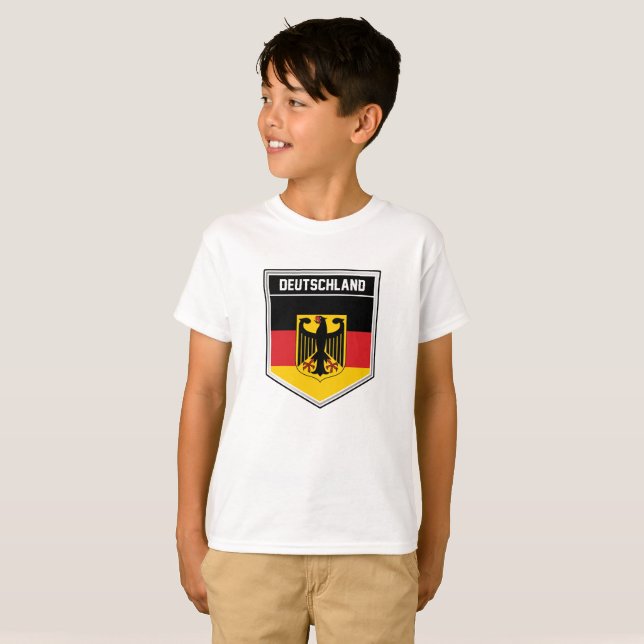 Deutschland/Germany Flag Shield T-Shirt (Front Full)