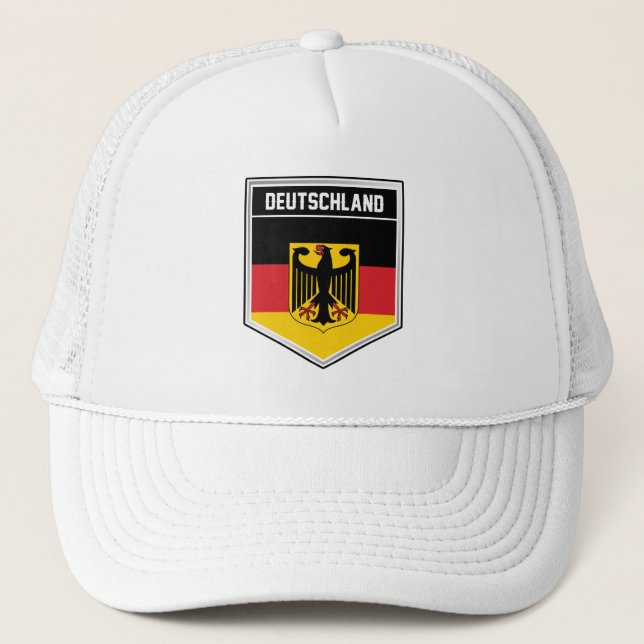 Deutschland/Germany Flag Shield Trucker Hat (Front)
