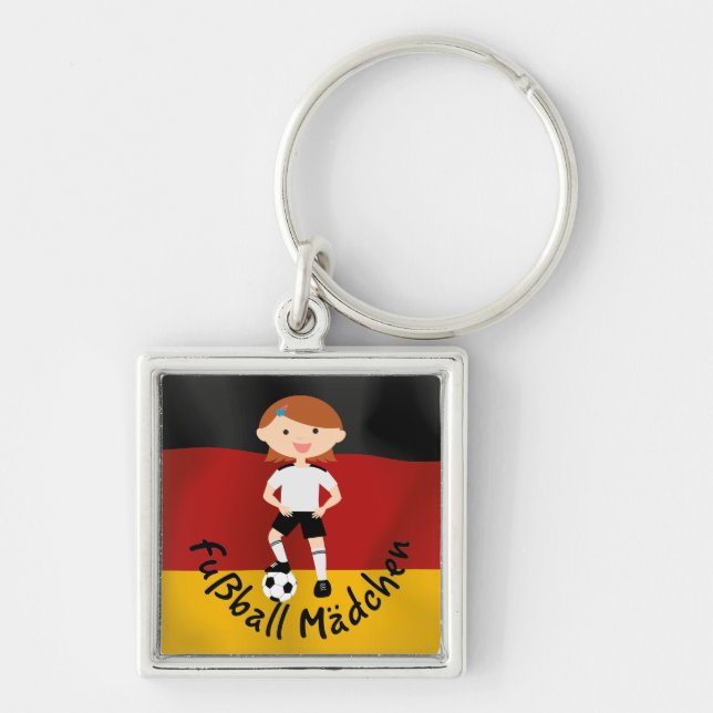 Deutschland Germany Fußball Mädchen 3 v2 Keychain (Front)