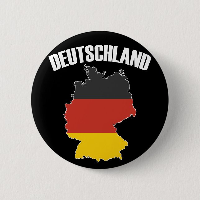 Deutschland Map - German Flag - Germany Travel 2 Inch Round Button (Front)