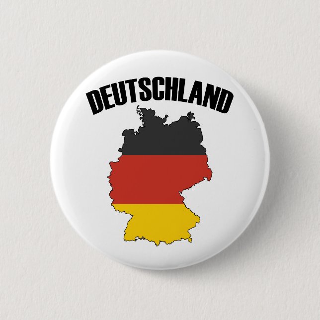 Deutschland Map - German Flag - Germany Travel 2 Inch Round Button (Front)
