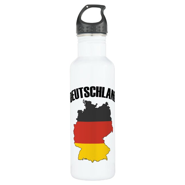 Deutschland Map - German Flag - Germany Travel 710 Ml Water Bottle (Front)