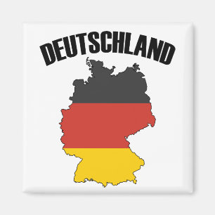 Deutschland Map - German Flag - Germany Travel Magnet