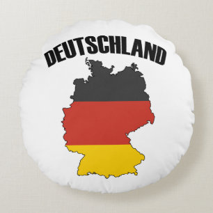 Deutschland Map - German Flag - Germany Travel Round Pillow