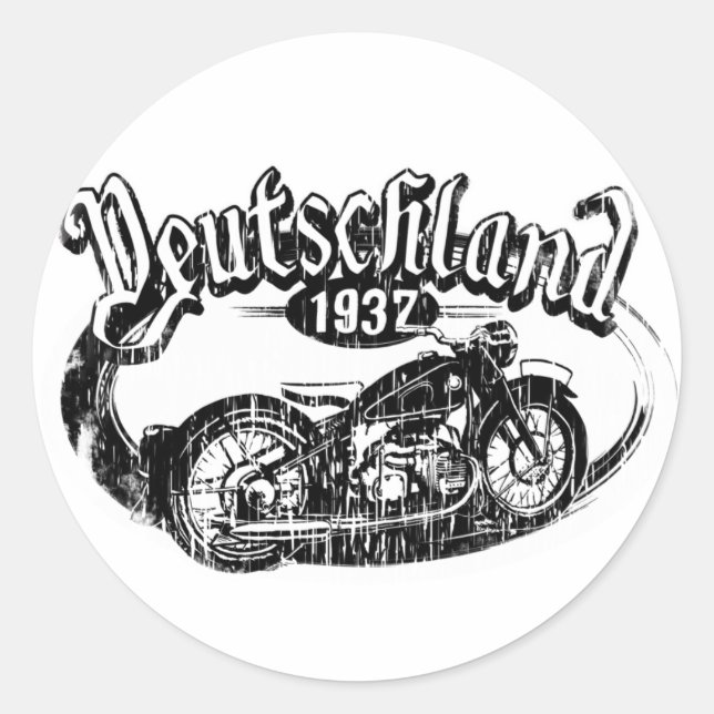 Deutschland Motowear Classic Round Sticker (Front)