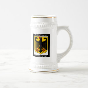 DEUTSCHLAND OKTOBERFEST GERMAN COAT OF ARMS PRINT BEER STEIN