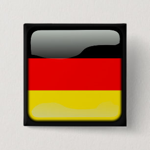 Deutschland polished flag 2 inch square button
