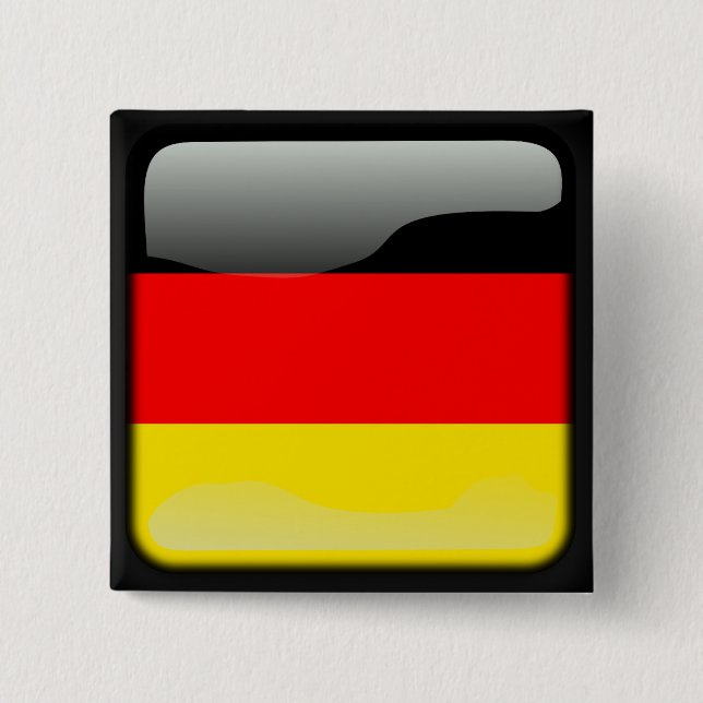 Deutschland polished flag 2 inch square button (Front)
