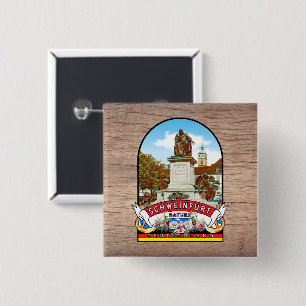 Deutschland Schweinfurt Vintage souvenir 2 Inch Square Button