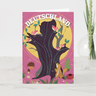 Deutschland vintage cartoon landscape poster holiday card