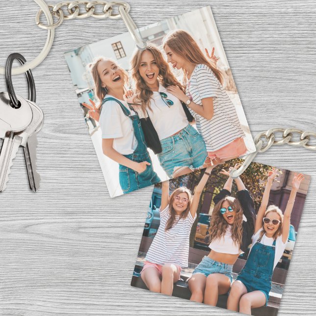 Deux amis à double face photo (Two Photo Double Sided Friends Keychain)