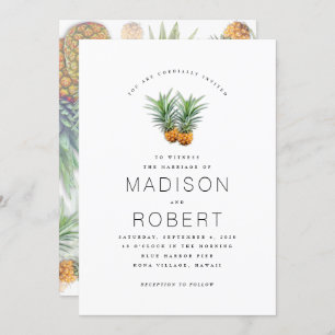 Deux ananas Hawaii thème Mariage Invitations