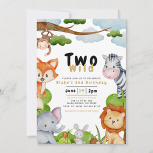Deux animaux sauvages Deuxième Invitation d'annive