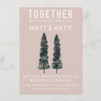 Deux arbres Faire-part de mariage minimal