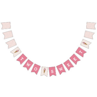 Deux bannière de crème glacée rose doux