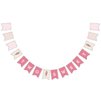 Deux bannière de crème glacée rose doux