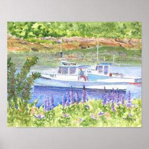 Deux bateaux de homard Beals Island Poster
