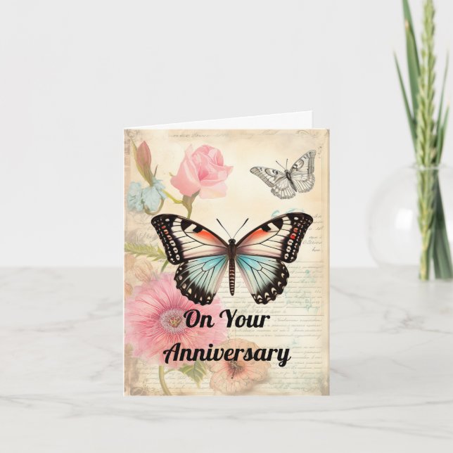 Deux belles papillons Carte de voeux Anniversaire (Devant)