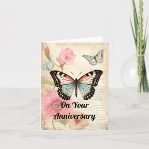 Deux belles papillons Carte de voeux Anniversaire