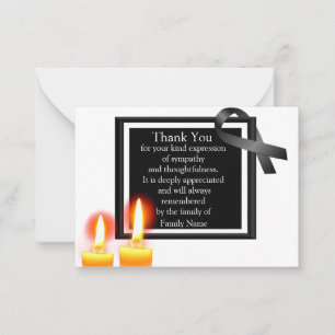 Deux bougies après l'enterrement Cartes de remerci