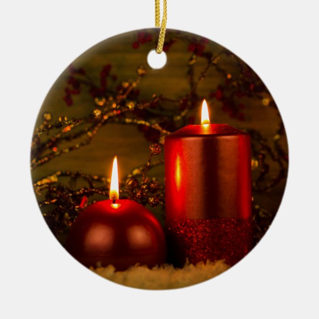 Deux bougies de décoration de Noël (Devant)