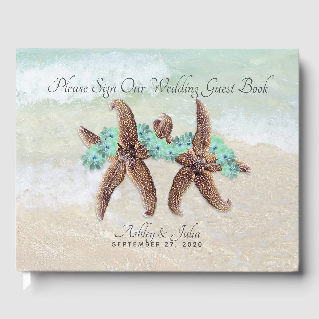 Deux Brides Beach à thème Mariage livre d'hôtes (Recto)