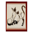 Deux cartes de chats siamois