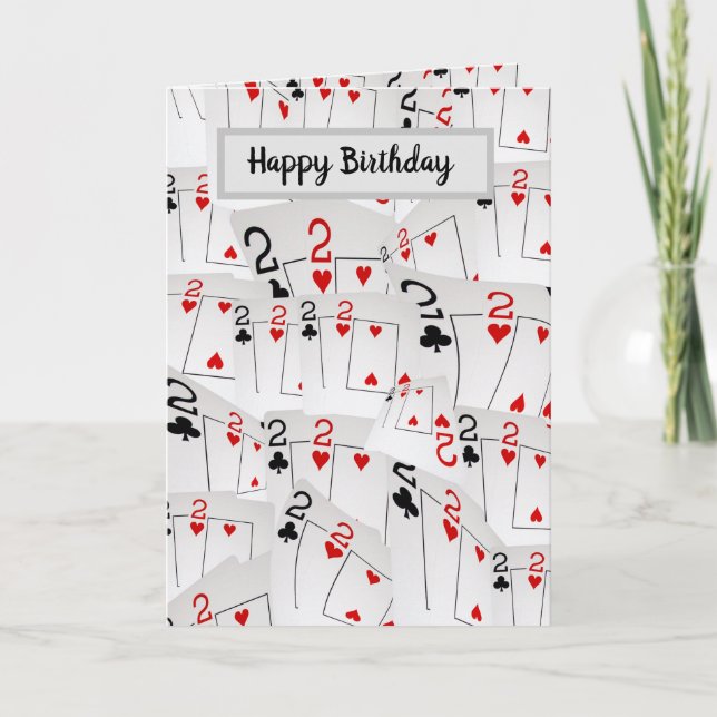 Deux cartes de poker en couche carte d'anniversair (Devant)