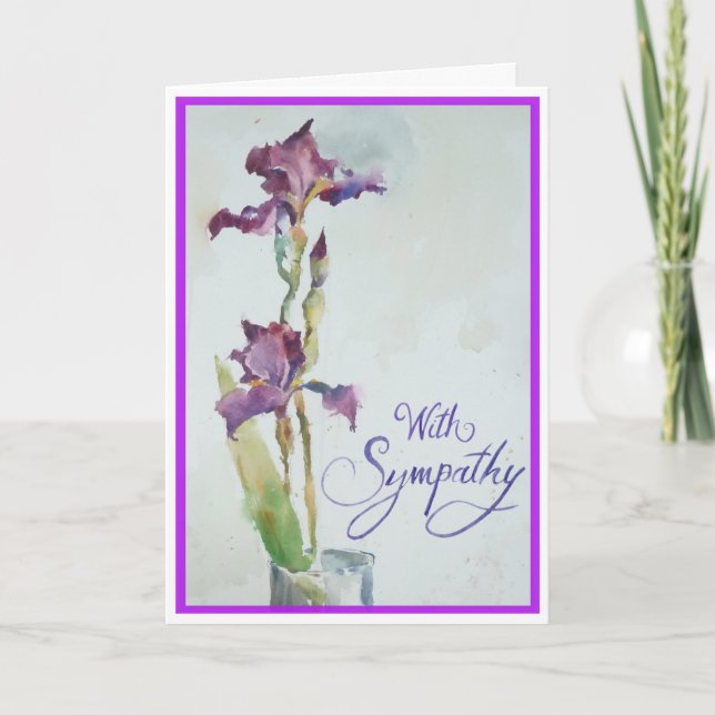 Deux cartes de Sympathie Iris Violet (Devant)
