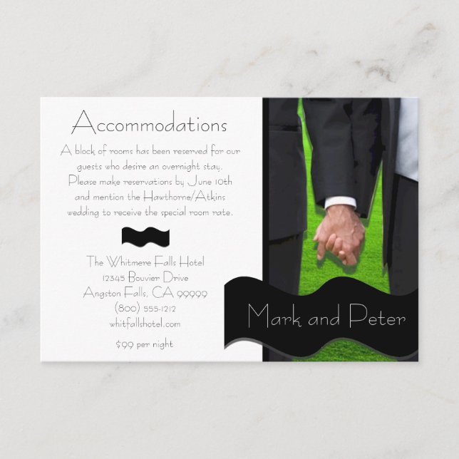 Deux Chambres Personnalisées Gay Mariage Cartes d' (Devant)