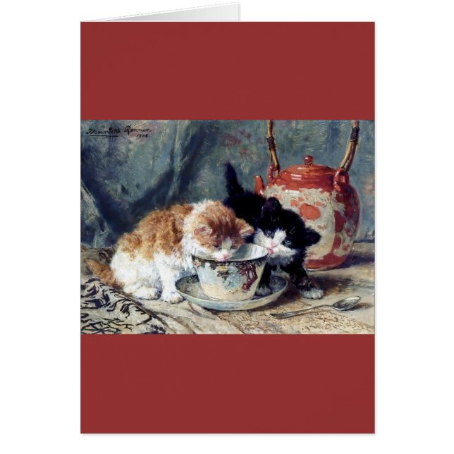 Deux chatons ayant le thé (Devant)