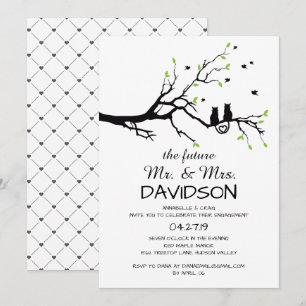Deux Chats Dans Un Arbre Invitation De La Fête D'E