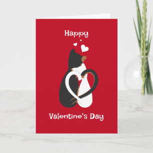 Deux Chats En Amour Carte De Vacances Pliée