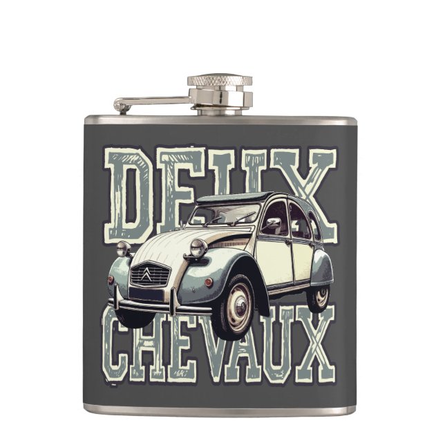Deux Chevaux Hip Flask (Front)