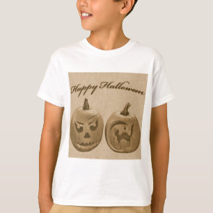 Deux Citrouilles heureux T-shirt Halloween
