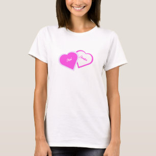 Deux Coeurs comme un T-shirt blanc féminin