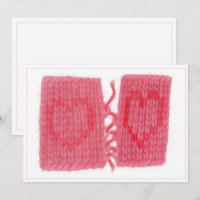 DEUX COEURS COUSUS Carte plate 5x7