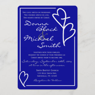 Deux coeurs croisent les invitations religieuses