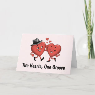 Deux Coeurs d'amour mignons Carte Saint Valentin