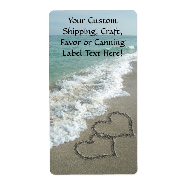 Deux Coeurs de sable sur la plage, Océan romantiqu (Devant)