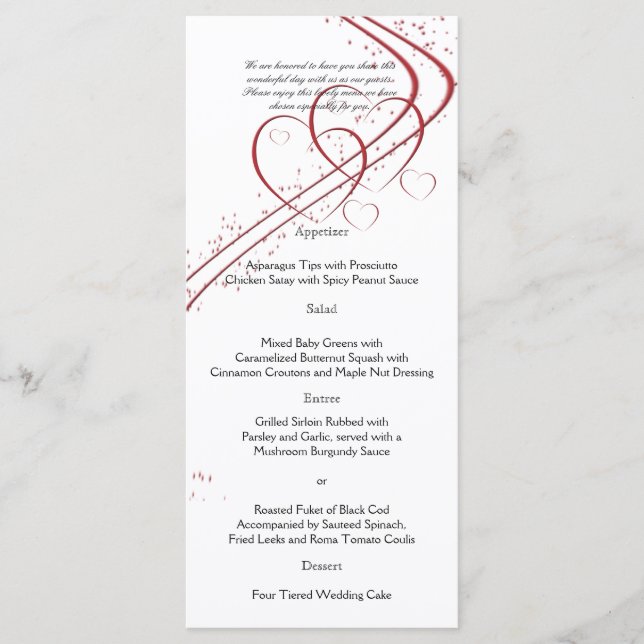 Deux coeurs en un menu (Devant)