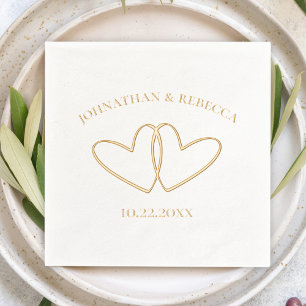 Deux Coeurs Personnalisé Noms et Mariage Date Mini