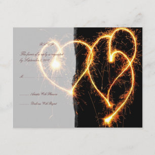 Deux coeurs Sparklers Mariage RSVP