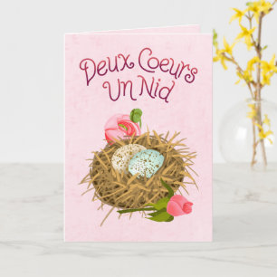 Deux Coeurs Un Nid - Two Hearts One Nest French Card