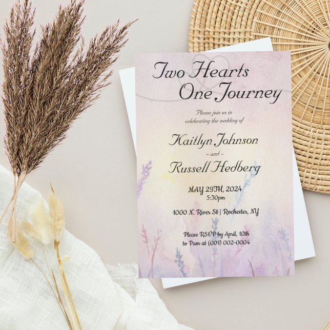 Deux Coeurs Un Voyage Simple Faire-part de mariage (Créateur téléchargé)