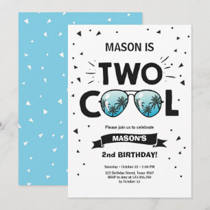 Deux Cool anniversaire invitation garçon 2e annive