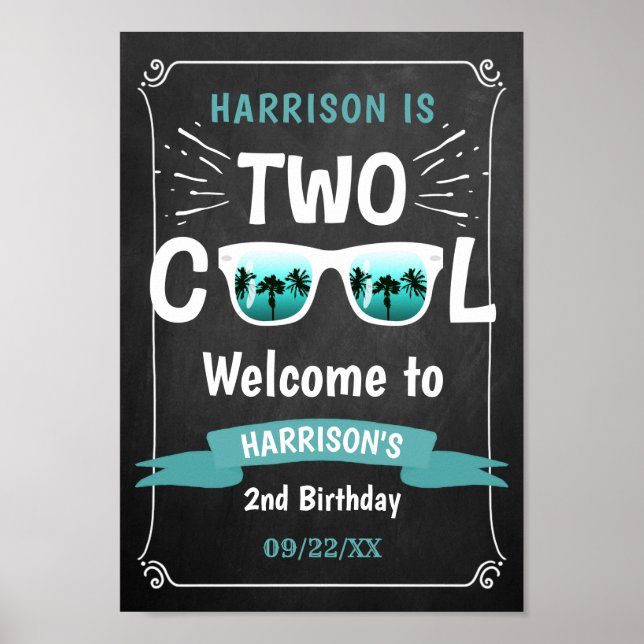 Deux Cool Chalkboard Boys 2e Affiche de bienvenue  (Devant)