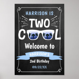 Deux Cool Chalkboard Boys 2e Affiche de bienvenue 