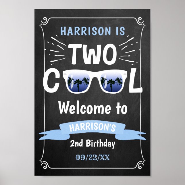 Deux Cool Chalkboard Boys 2e Affiche de bienvenue  (Devant)
